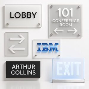 Sinais acrílicos personalizados