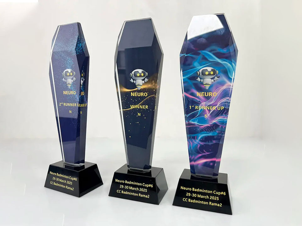 Troféus de cristal para lembranças Troféu de cristal com impressão a cores