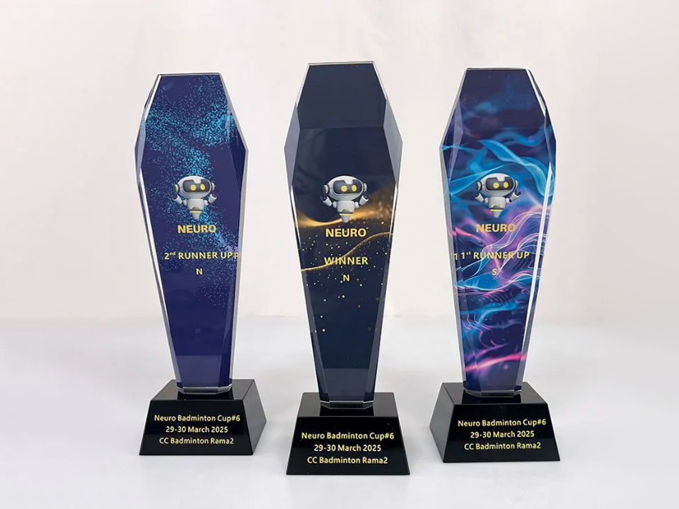 Troféus de cristal para lembranças Troféu de cristal com impressão a cores